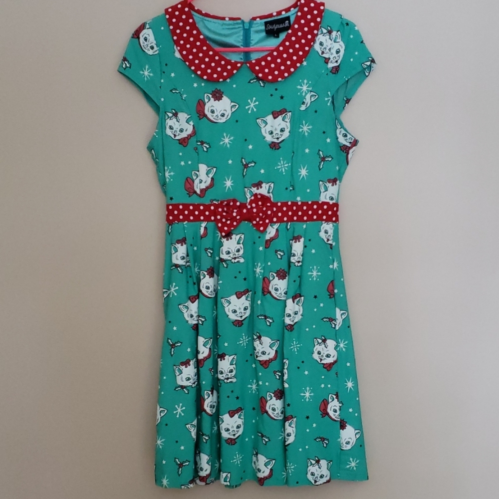 Sourpuss Christmas Kitties dress